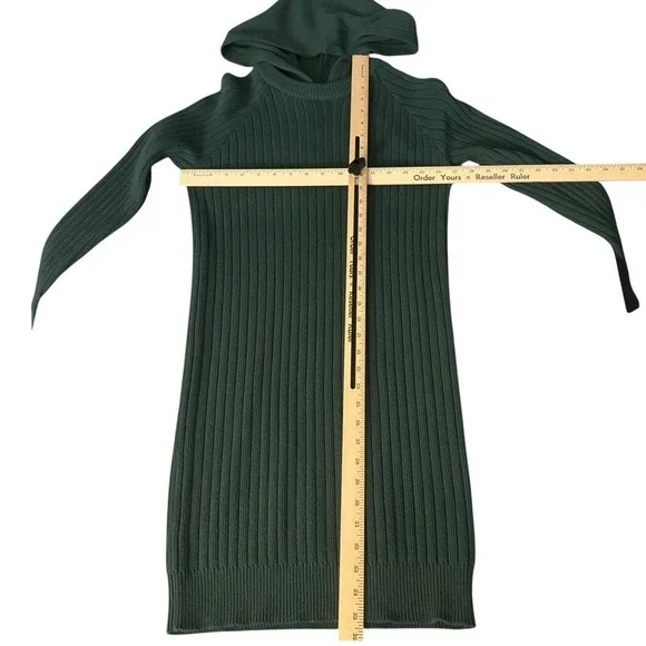 Saturday Sunday Dress XS Sweater Knit Ribbed‎ Anthropologie Hoodie Green Holiday - Picture 5 of 8